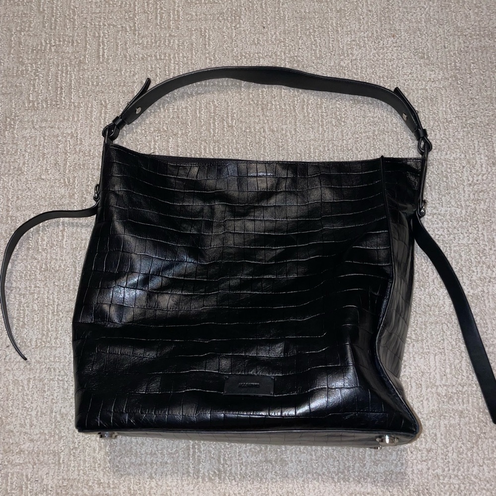 Leather all saints croc work bag
